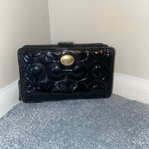 Coach Black Patent Leather Wallet